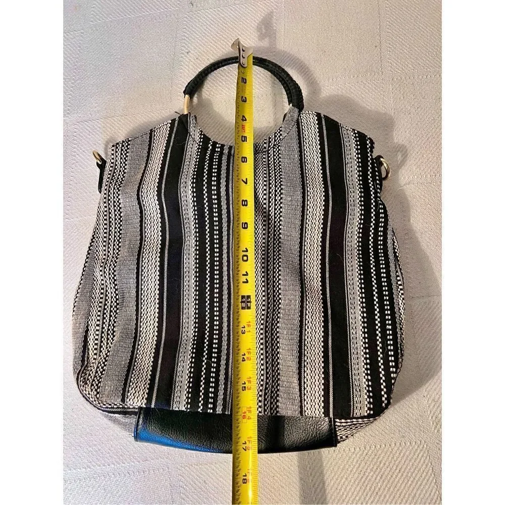 Sole Society Nordstrom Womens Black & White Handbag Tote Boho Purse